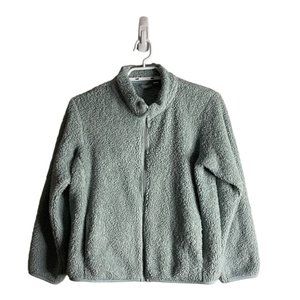 Uniqlo Youth Girls Teal Sherpa Fleece Full Zip Jacket